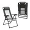 Outdoor Folding Chairs Set of 2 with Armrests and 7-Level Backrest-Gray